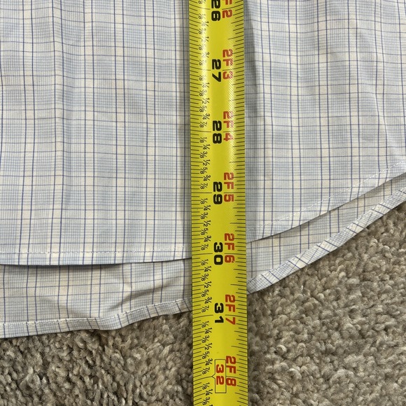 Charles Tyrwhitt Mens Blue Plaid Button Up French Cuff Shirt 16.5/34 Slim Fit - Picture 6 of 10